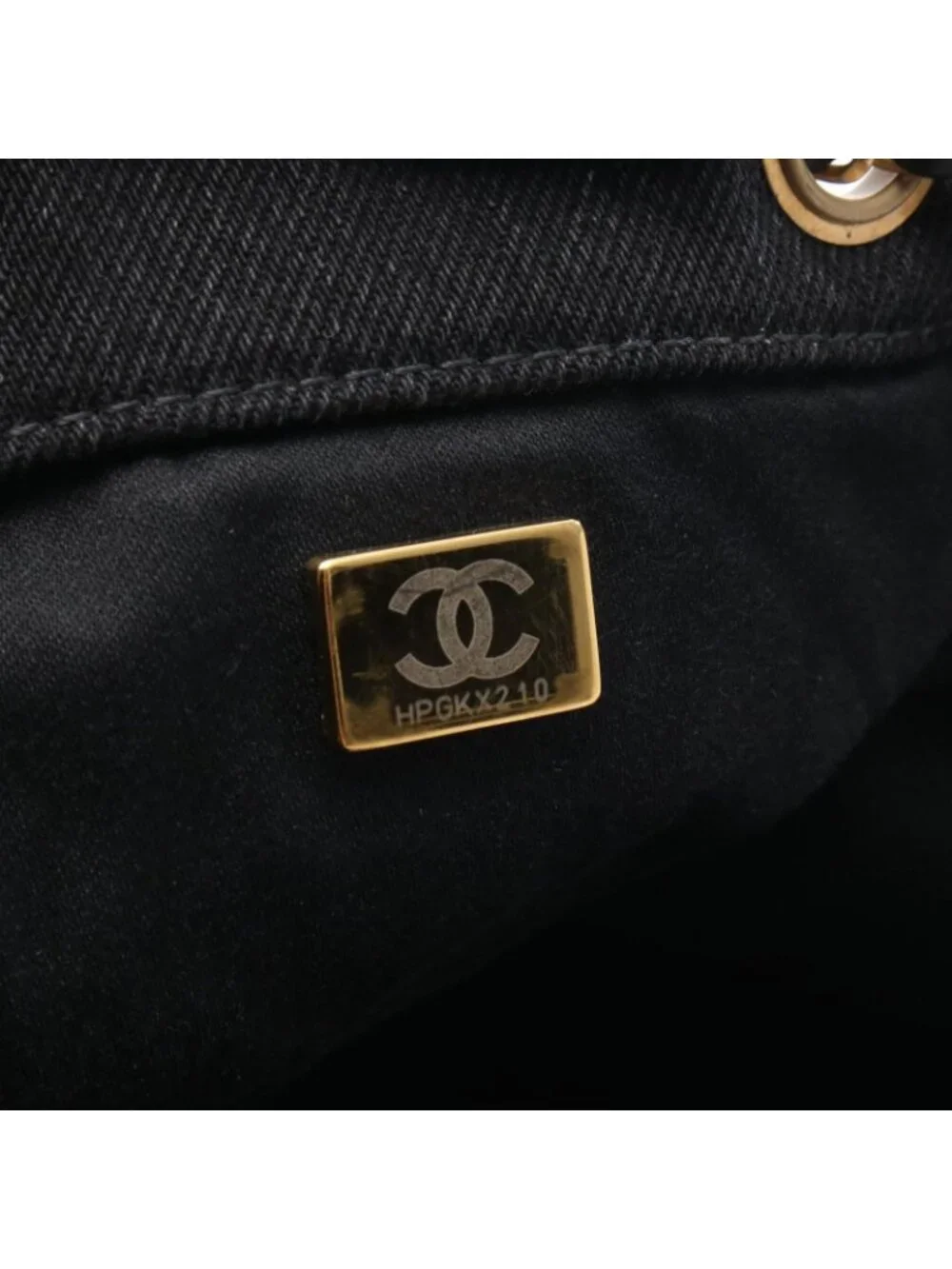 Chanel Shoulder Bag 25 Large Shopping Denim Black